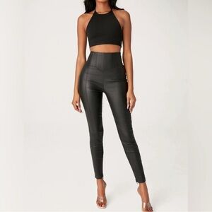NWT Meshki Zima Leatherette Corsetted High
Waisted Pants - Size Small